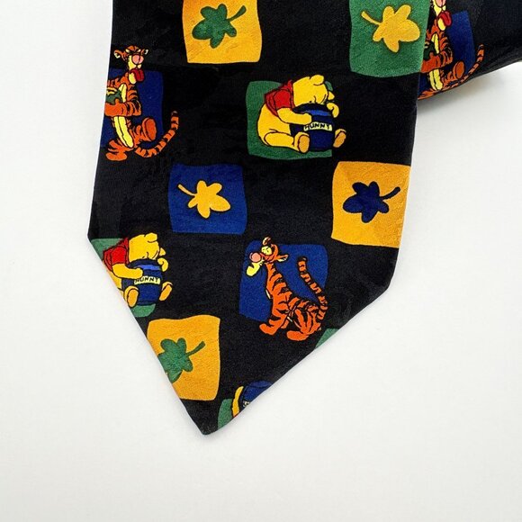 Vintage Disney Winnie The Pooh & Tigger Neck Tie With Colorful Square Design - Picture 7 of 8